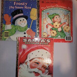 Vintage Little Golden Books Santa's Surprise, Frosty the Snow Man, Littlest Elf